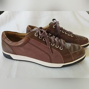 Cole Haan Vartan Sport Oxford C12397 Brown Canvas & Leather Sneakers Size 9.5